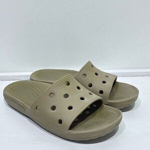 Crocs Unisex's‎ Classic Taupe/khaki Slide Sandals Slip On Size Men(4) Women(6)